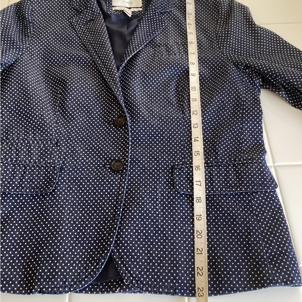 J. Crew Schoolboy Navy Polka Dot Blazer - Picture 10 of 12